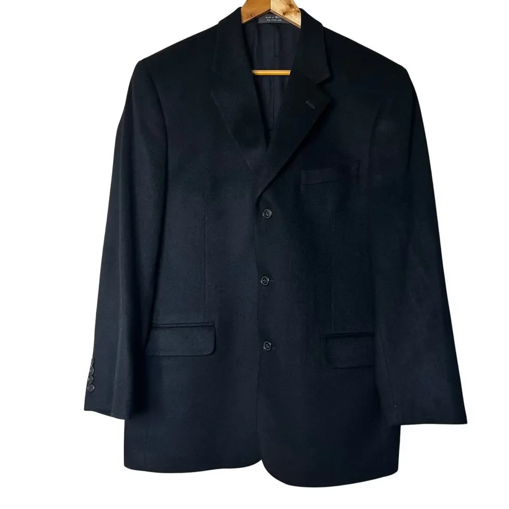 Alfani Mens Blazer Jacket‎ Suit Coat Size 40R Cashmere Black Workwear Business